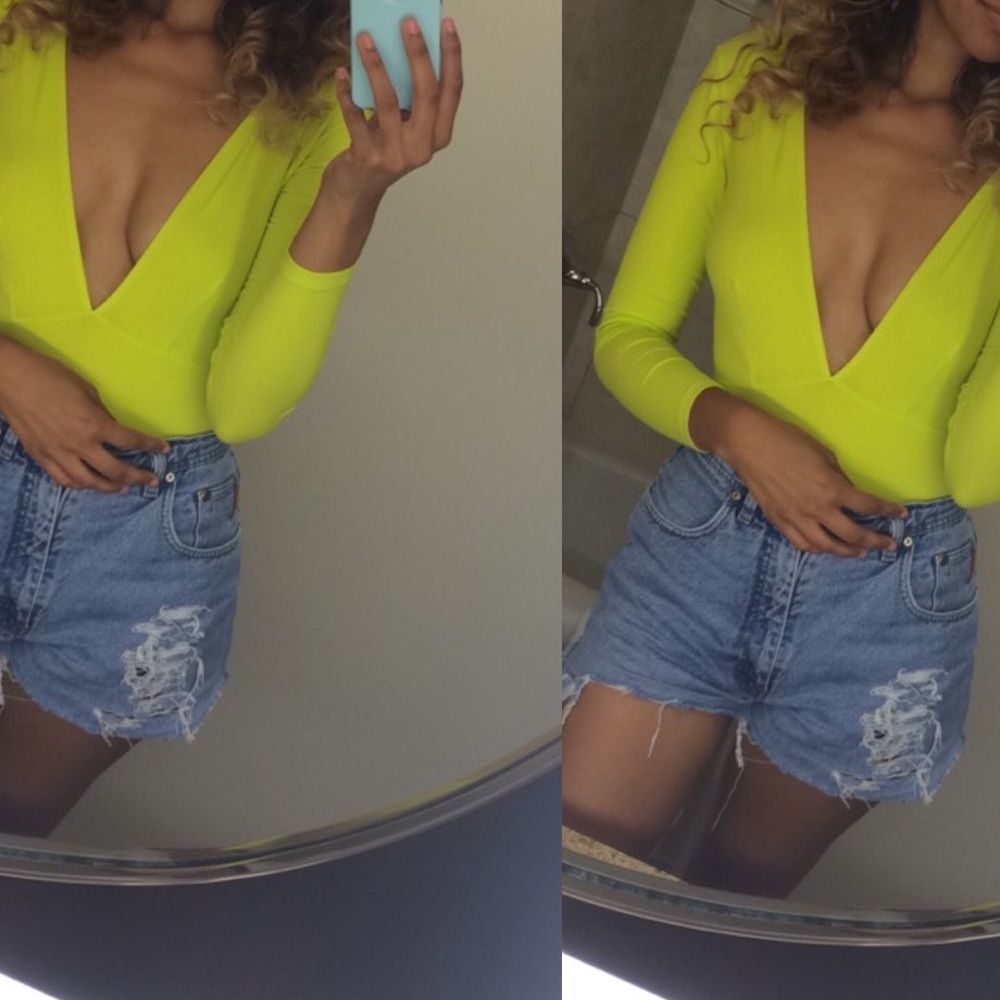 American Apparel Neon Green Bodysuit